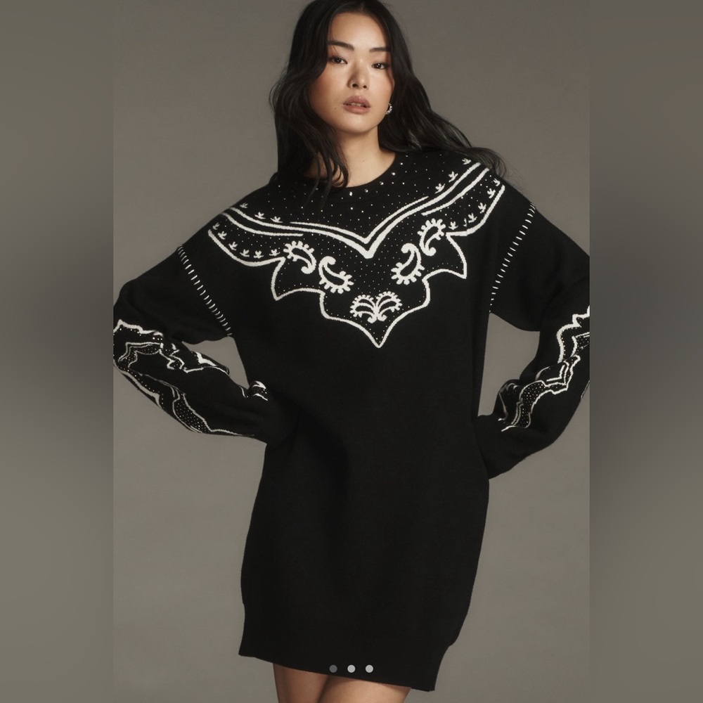 Anthropologie Studded Sweater Dress